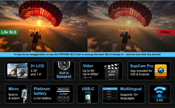 Platinum Action Cam Life SL5 6K with APP control - Afbeelding 12