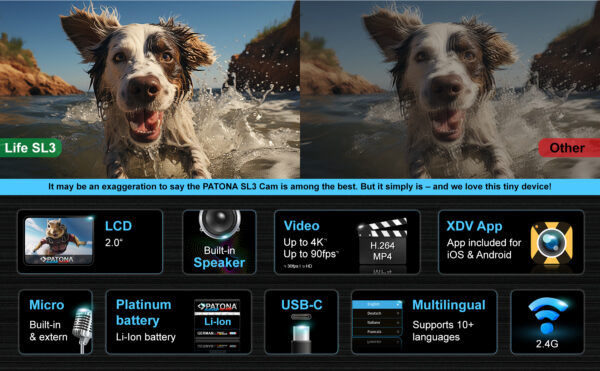 Platinum Action Cam Life SL4 3K with APP control - Afbeelding 11